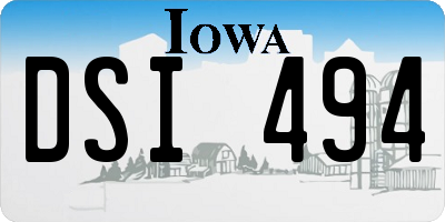 IA license plate DSI494