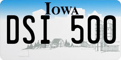 IA license plate DSI500
