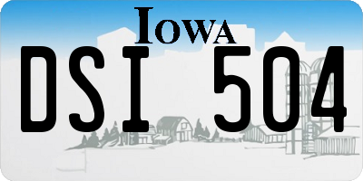 IA license plate DSI504