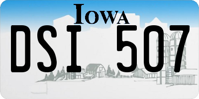 IA license plate DSI507