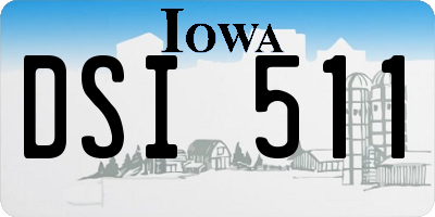 IA license plate DSI511