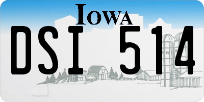 IA license plate DSI514