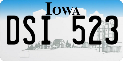 IA license plate DSI523