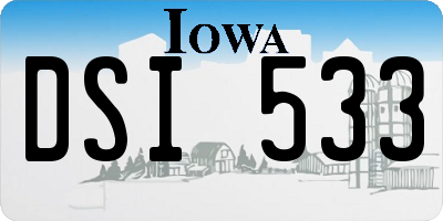 IA license plate DSI533
