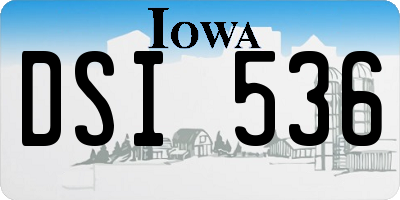 IA license plate DSI536