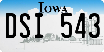 IA license plate DSI543
