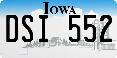 IA license plate DSI552