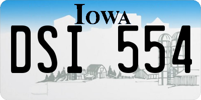 IA license plate DSI554