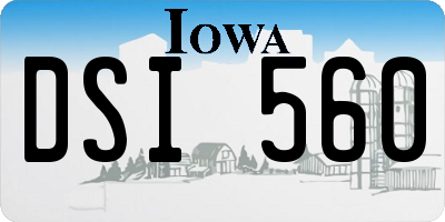 IA license plate DSI560