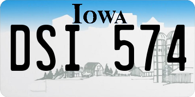 IA license plate DSI574