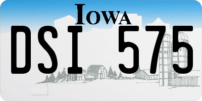 IA license plate DSI575