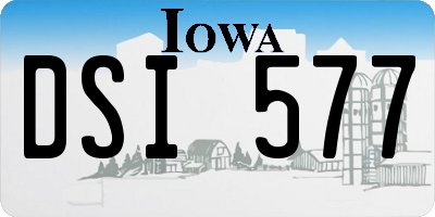 IA license plate DSI577