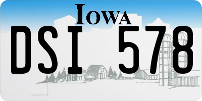 IA license plate DSI578
