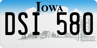 IA license plate DSI580