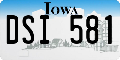 IA license plate DSI581