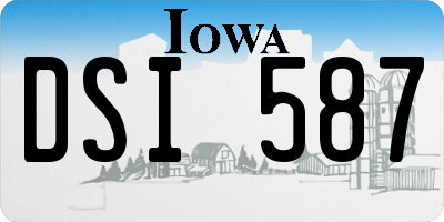 IA license plate DSI587