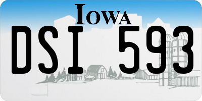 IA license plate DSI593