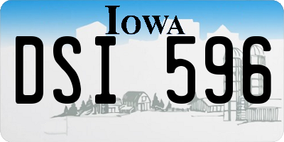 IA license plate DSI596