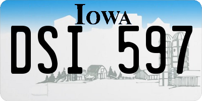IA license plate DSI597
