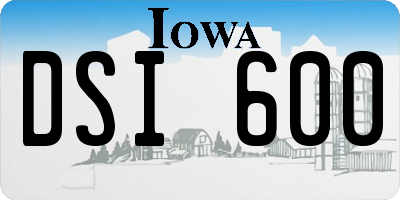 IA license plate DSI600