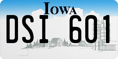 IA license plate DSI601