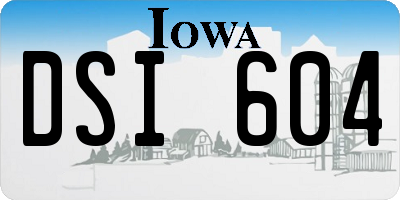 IA license plate DSI604