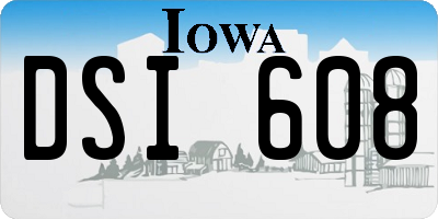 IA license plate DSI608