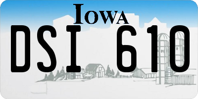 IA license plate DSI610