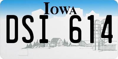IA license plate DSI614
