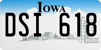 IA license plate DSI618