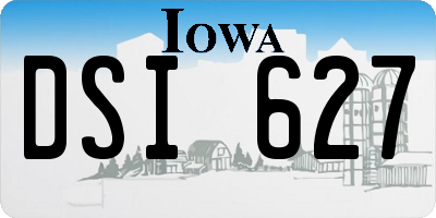 IA license plate DSI627