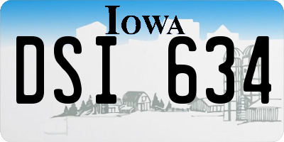 IA license plate DSI634