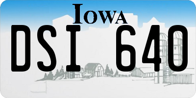 IA license plate DSI640