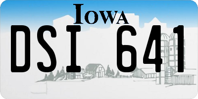 IA license plate DSI641