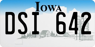 IA license plate DSI642