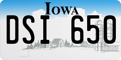 IA license plate DSI650