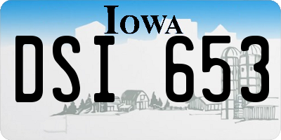IA license plate DSI653