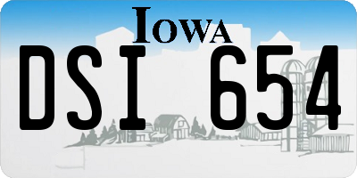 IA license plate DSI654