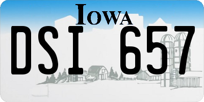 IA license plate DSI657