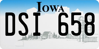 IA license plate DSI658