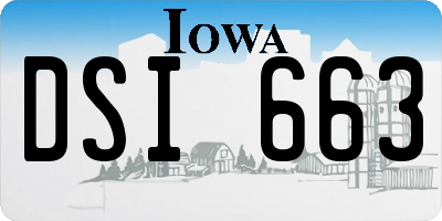 IA license plate DSI663