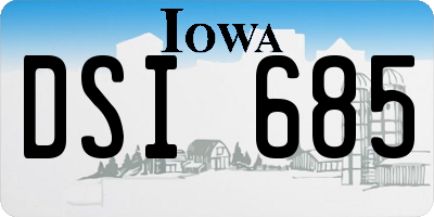 IA license plate DSI685