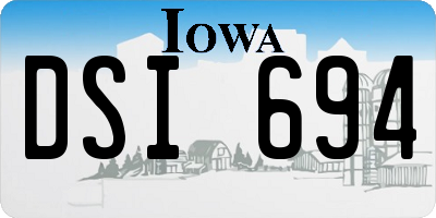 IA license plate DSI694