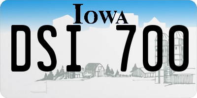 IA license plate DSI700