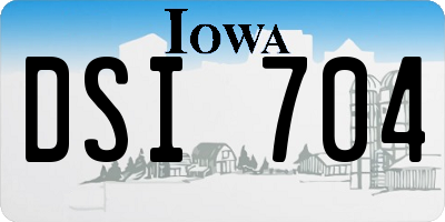 IA license plate DSI704