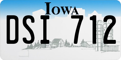 IA license plate DSI712