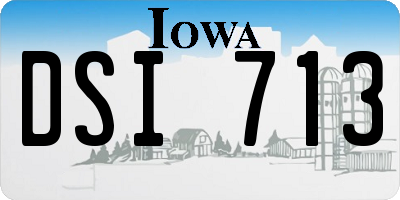IA license plate DSI713