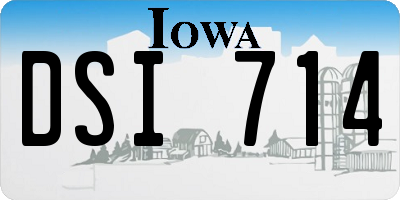 IA license plate DSI714
