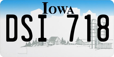 IA license plate DSI718