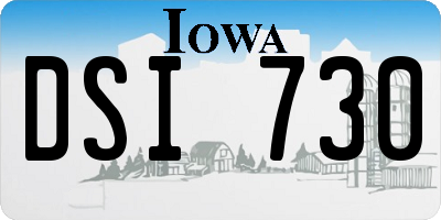 IA license plate DSI730